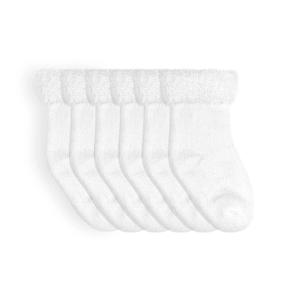 Kushies Baby Terry Socks 6 Pack - White