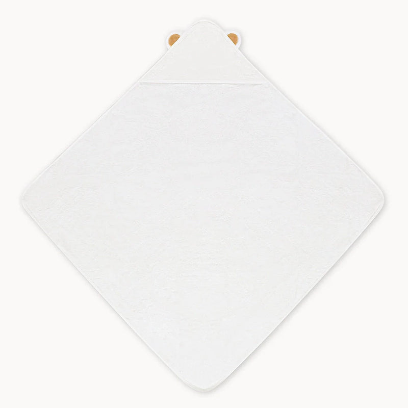 Bamboo Baby Bath Hooded Towel In White