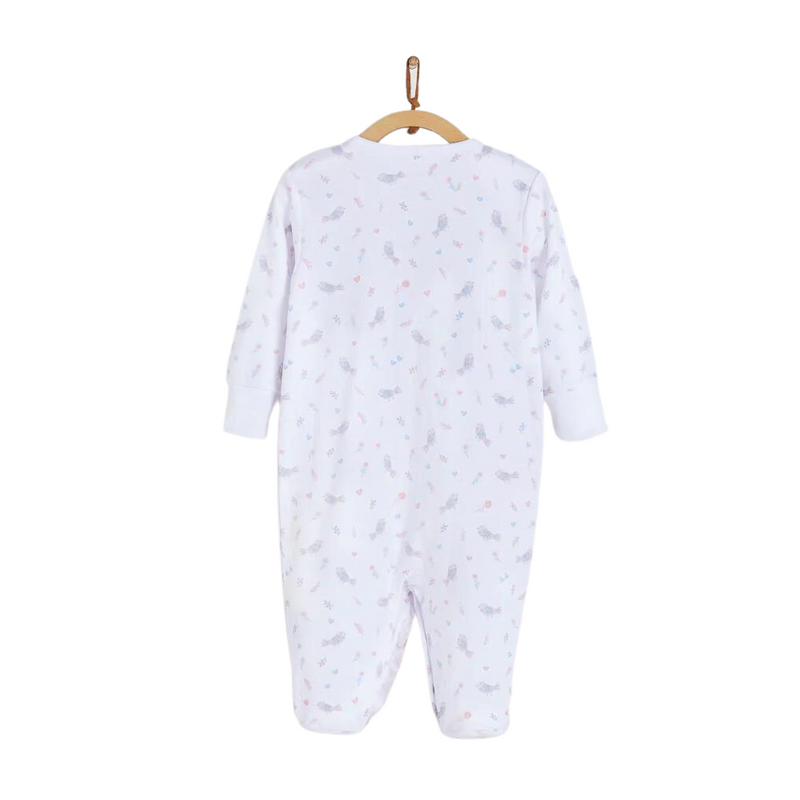 Babycottons Birds Ruffle Footed Pajama - Pink