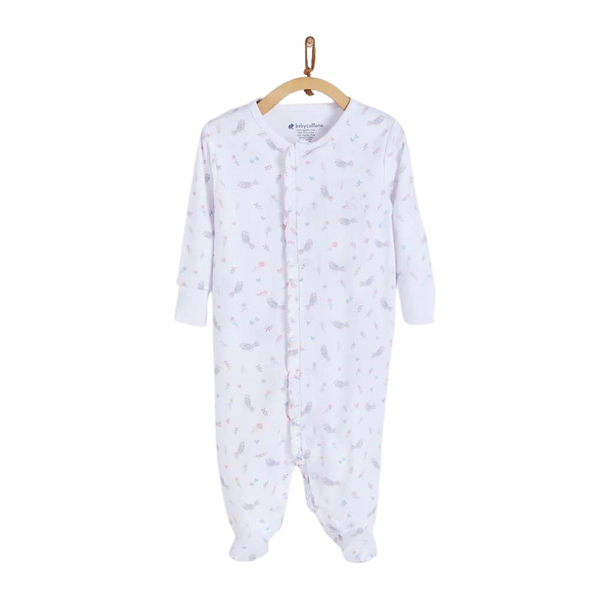 Babycottons Birds Ruffle Footed Pajama - Pink