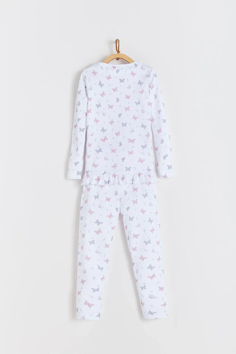 Babycottons Butterfly Pima Cotton Snug Fit Long Pajama Set