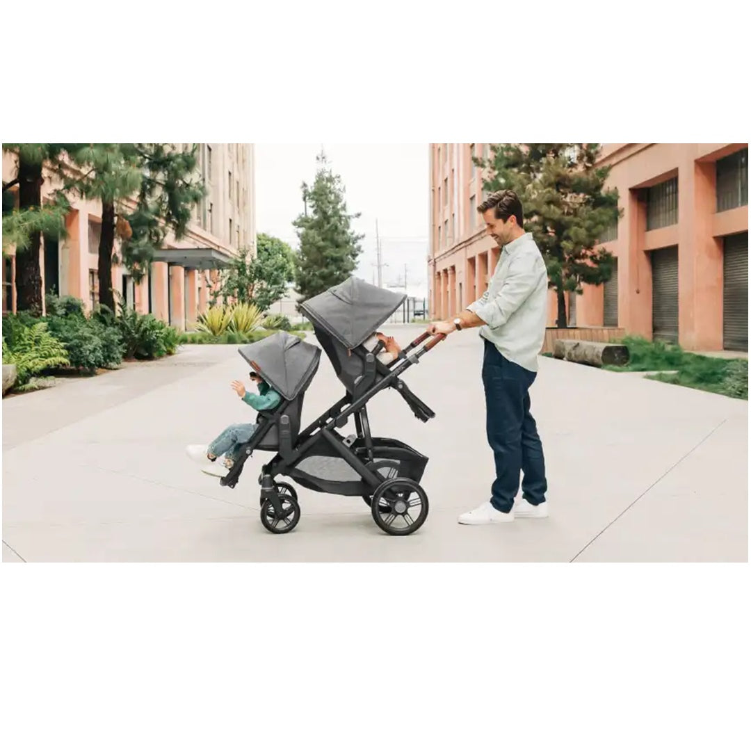 Uppababy Vista V3 Stroller - Callum Stone Blue/Silver Frame/Sand Leather