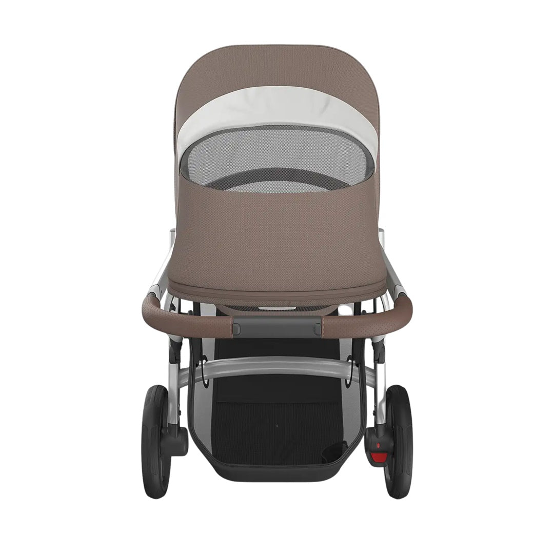 Uppababy Vista V3 Stroller - Theo Dark Taupe/Silver Frame/Chestnut Leather