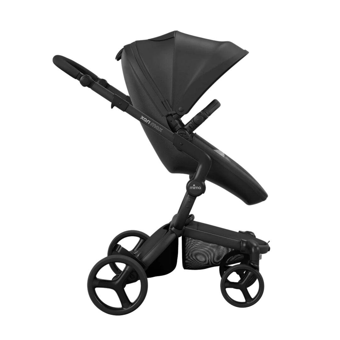 Carrinho de Bebê Mima Xari Max Preto Com Estrutura Preta e Assento Branco - Mima Babytunes