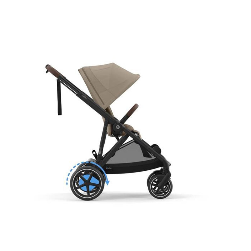 Cybex E - Gazelle S Stroller - Black Frame/ Almond Beige Seat