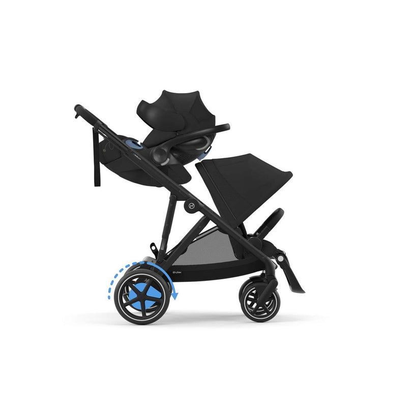 Cybex E - Gazelle S Stroller - Black Frame/ Moon Black Seat