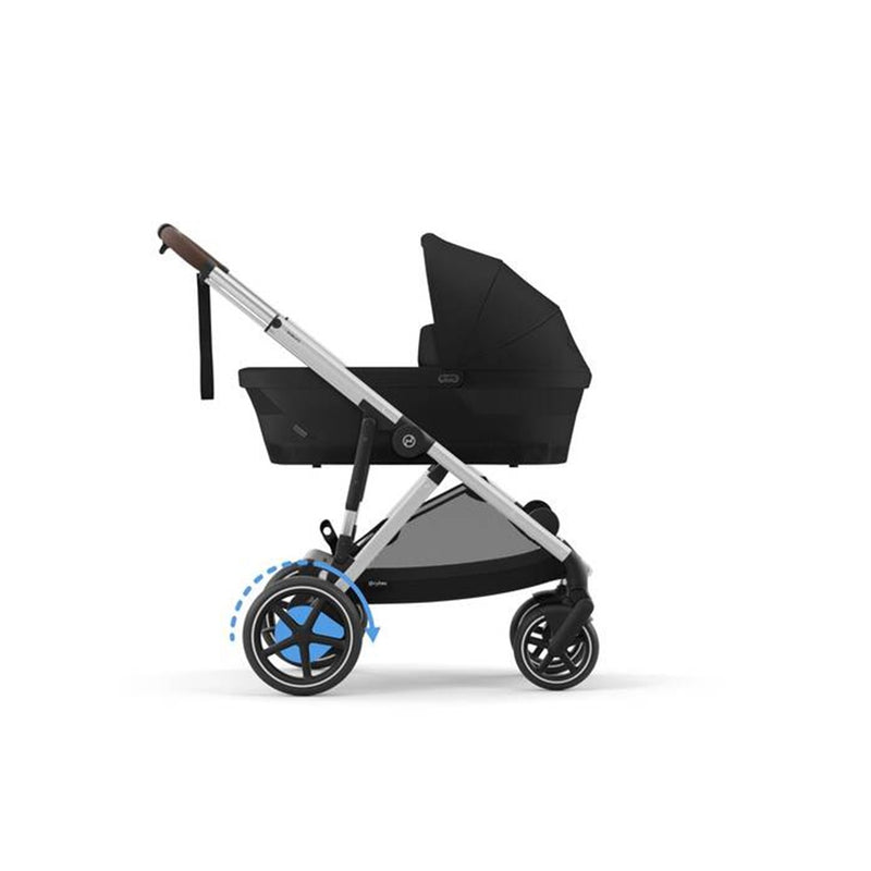 Cybex E - Gazelle S Stroller - Silver Frame/ Moon Black Seat