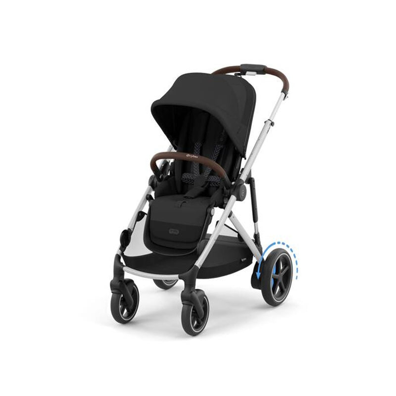 Cybex E - Gazelle S Stroller - Silver Frame/ Moon Black Seat