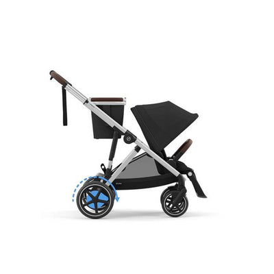 Cybex E - Gazelle S Stroller - Silver Frame/ Moon Black Seat