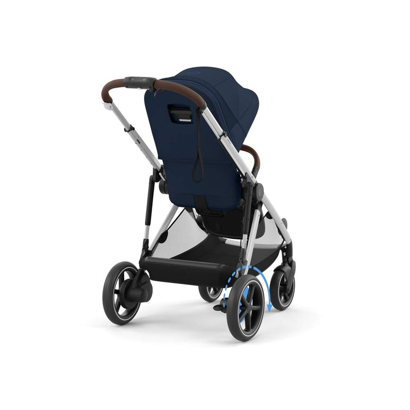 Cybex E - Gazelle S Stroller - Silver Frame/ Ocean Blue Seat