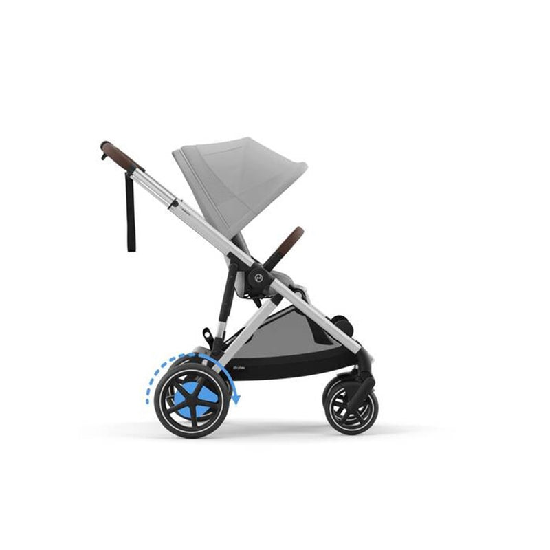 Cybex E - Gazelle S Stroller - Silver Frame/ Stone Grey Seat