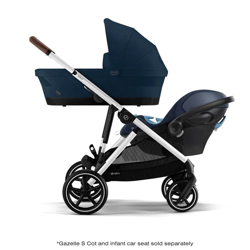 Cybex Gazelle S 2 Stroller - Silver Frame/Ocean Blue Seat