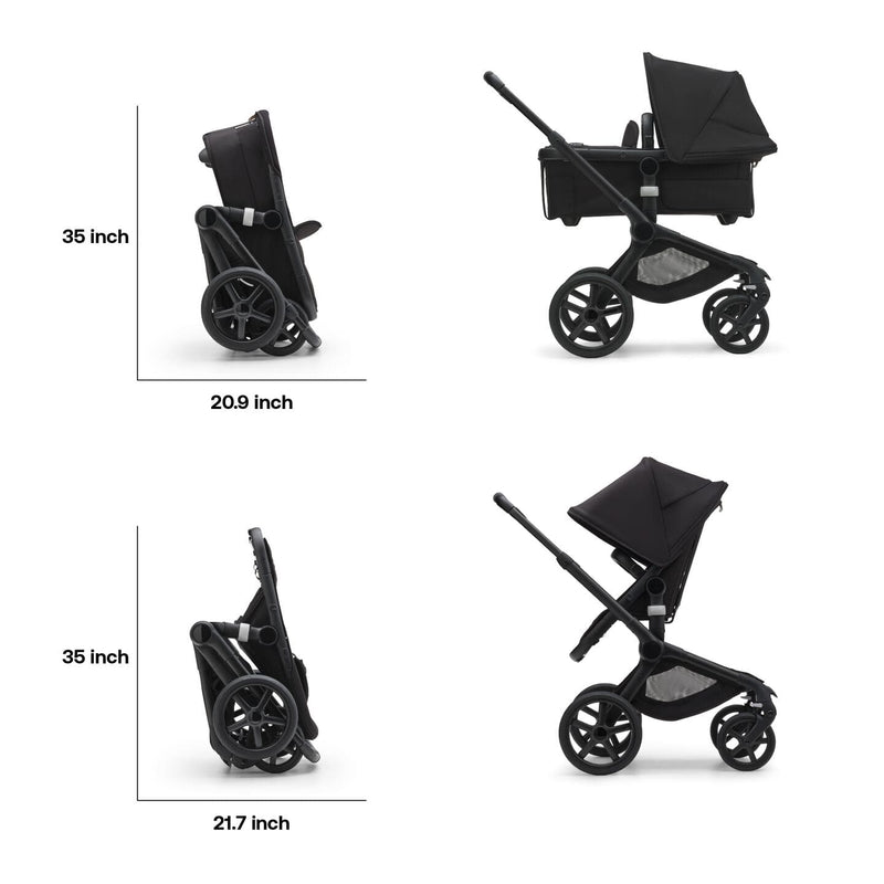 Bugaboo Fox 5 Bassinet & Seat Stroller - Black Chassis-Grey Mélange