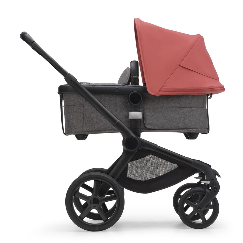 Bugaboo Fox 5 Bassinet & Seat Stroller - Black Chassis-Sunrise Red/Grey Mélange