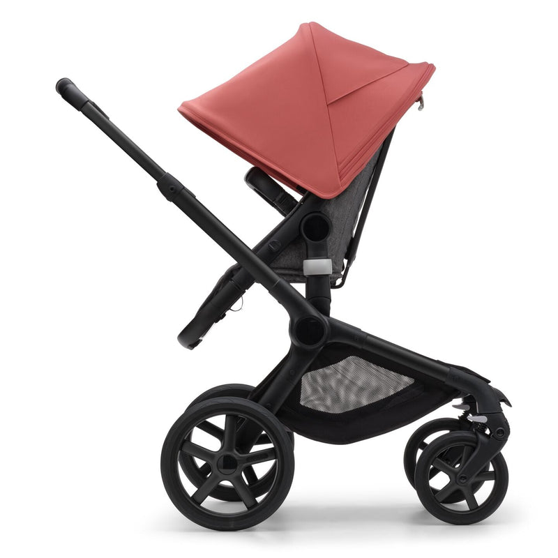 Bugaboo Fox 5 Bassinet & Seat Stroller - Black Chassis-Sunrise Red/Grey Mélange