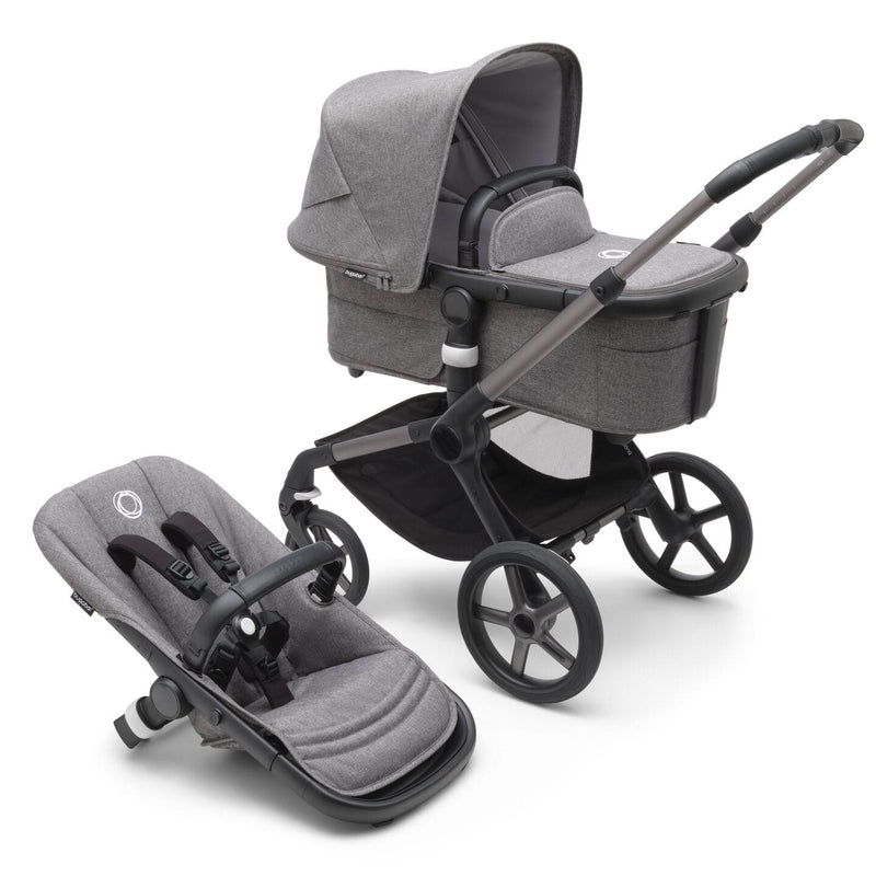 Bugaboo Fox 5 Bassinet & Seat Stroller - Graphite Chassis-Grey Mélange