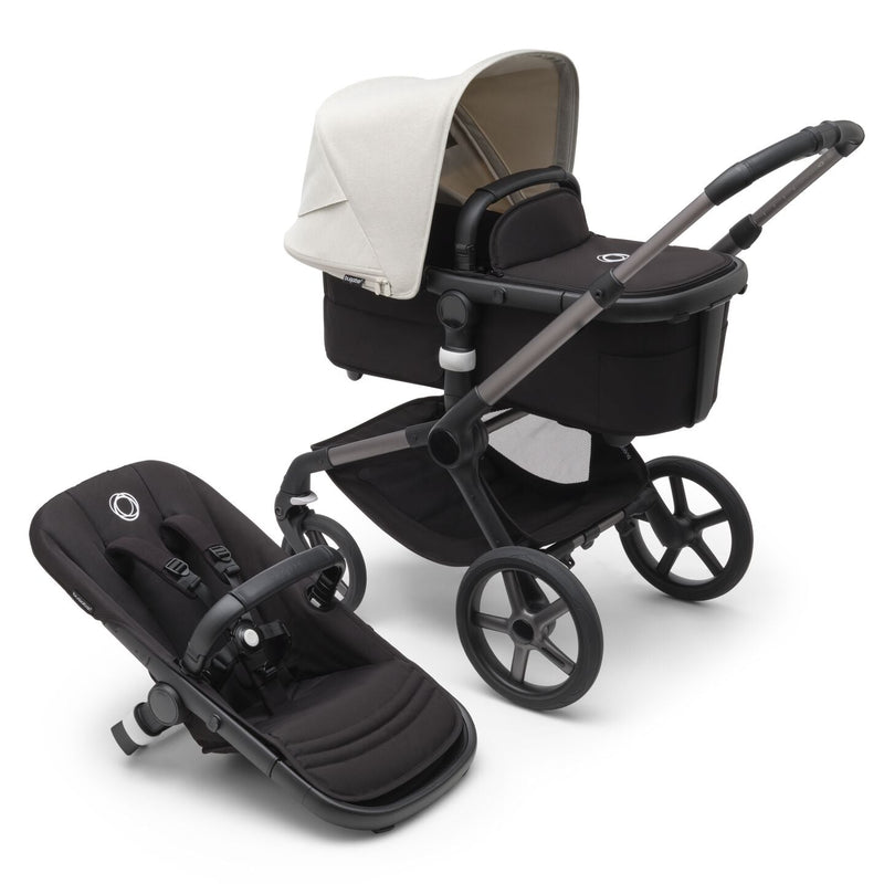 Bugaboo Fox 5 Bassinet & Seat Stroller - Graphite Chassis - Misty White/Black