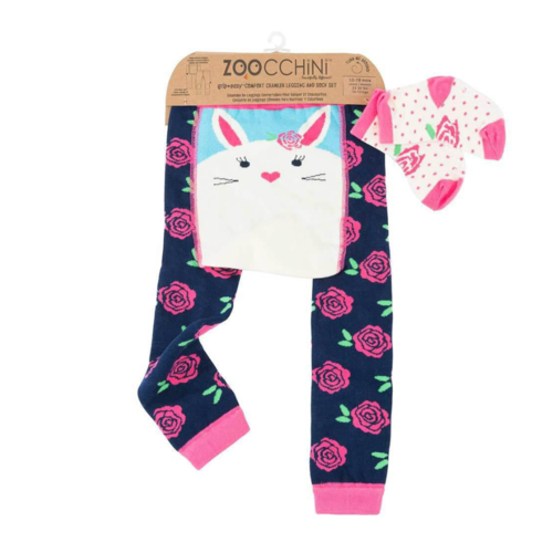 Zoocchini Grip+Easy Comfort Crawler Legging & Socks Set Bunny