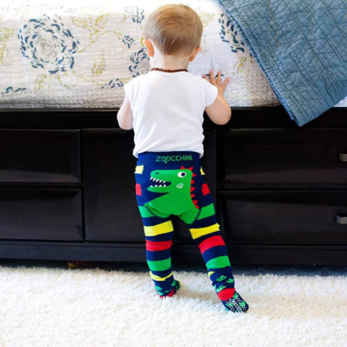 Zoocchini Grip+Easy Comfort Crawler Legging & Socks Set Dinosaur