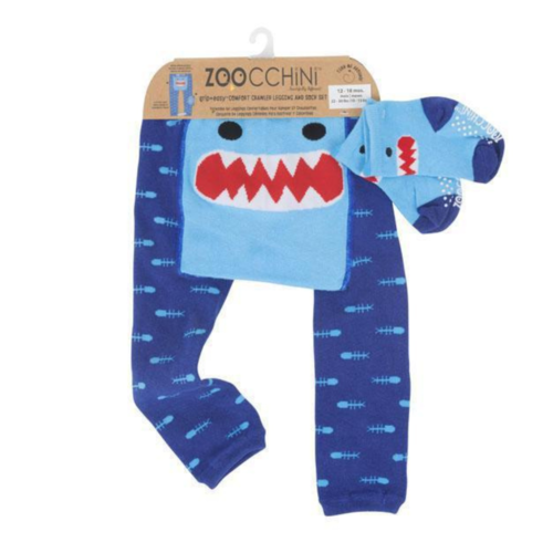 Zoocchini Grip+Easy Comfort Crawler Legging & Socks Set Shark