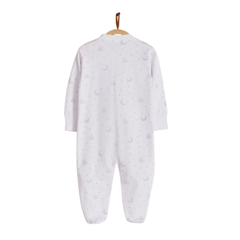 Babycottons Gustav In The Sky Footie White & Light Blue