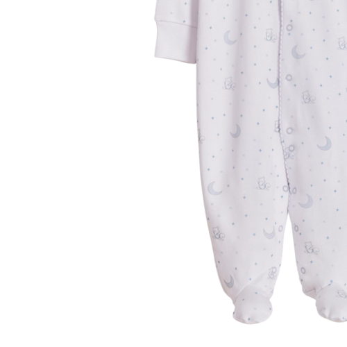 Babycottons Gustav In The Sky Footie White & Light Blue