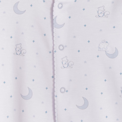 Babycottons Gustav In The Sky Footie White & Light Blue