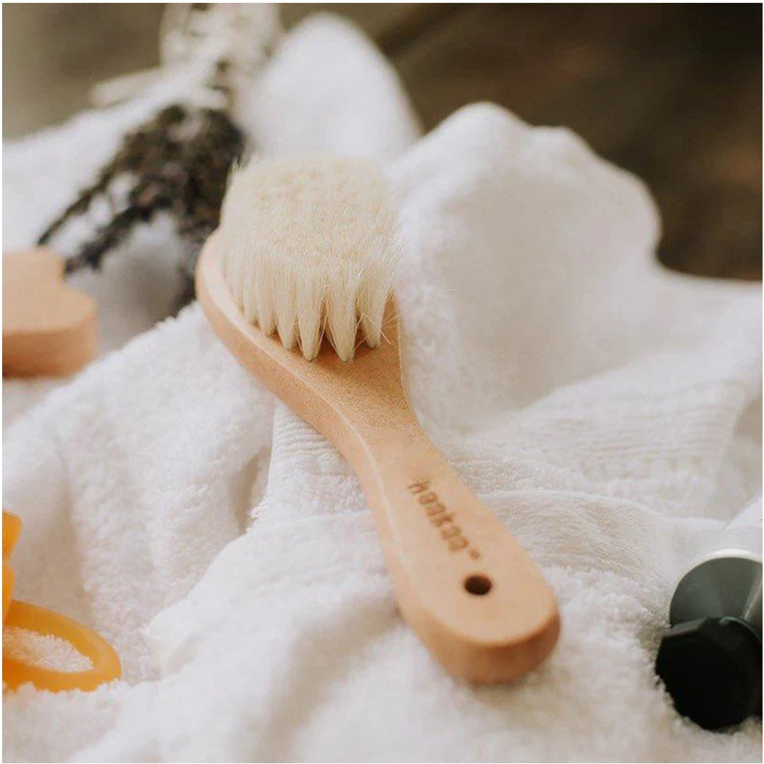 Haakaa Goats Wool Wooden Baby Brush & Comb Set