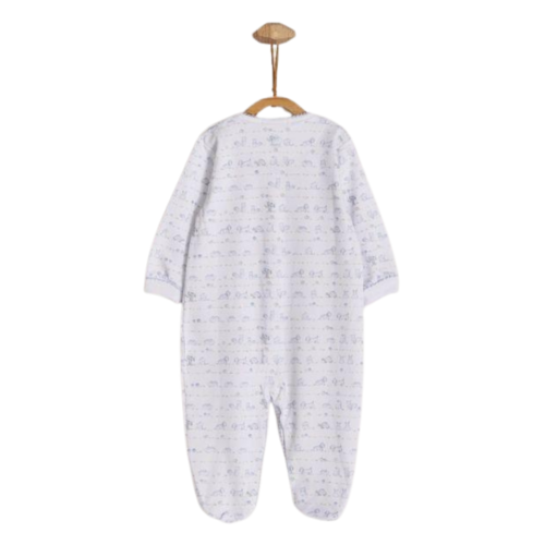 Babycottons In the Woods Footie White Light Blue