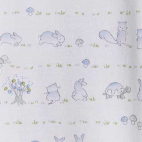 Babycottons In the Woods Footie White Light Blue