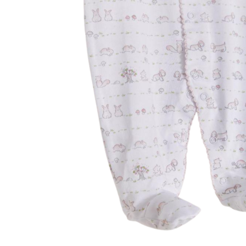 Babycottons In the Woods Footie White Pink