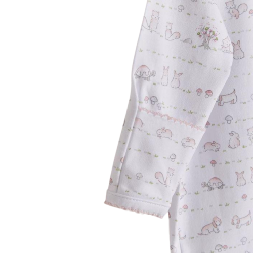 Babycottons In the Woods Footie White Pink