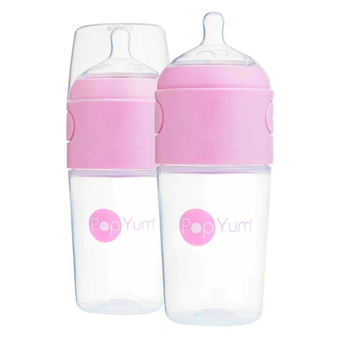 Popyum - 2Pk Anti-Colic Formula Making Baby Bottle 9 Oz, Pastel Pink