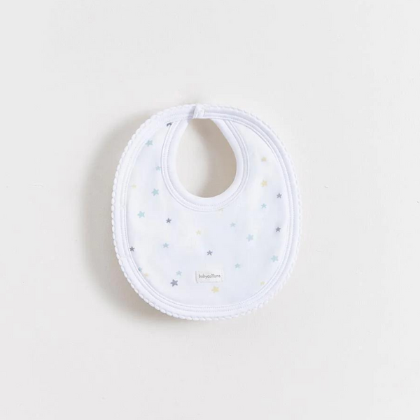 Babycottons Little Stars Small Bib - White/Grey