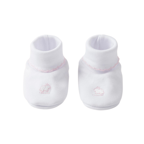 Babycottons Logo Booties White Pink