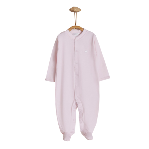 Babycottons Logo Footed Pajamas Pink