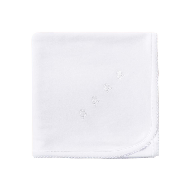 Babycottons Logo Receiving Blanket - Bunny White