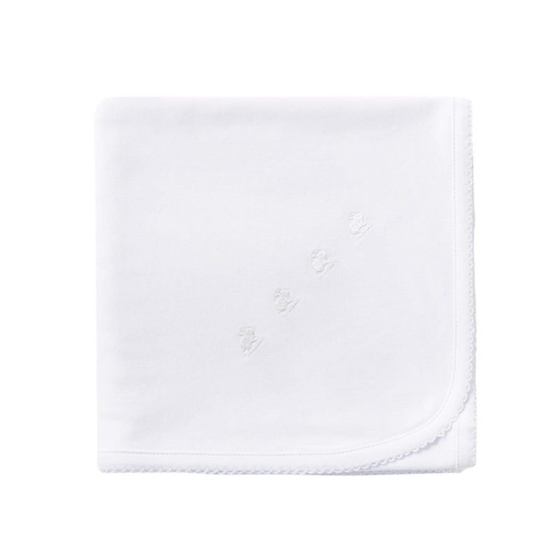 Babycottons Logo Receiving Blanket - Bunny White