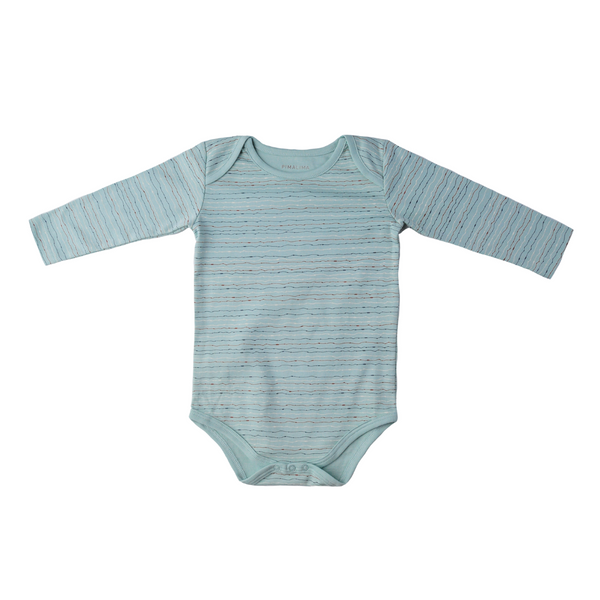 Pima Lima Mint Quipu Long Sleeve Bodysuit