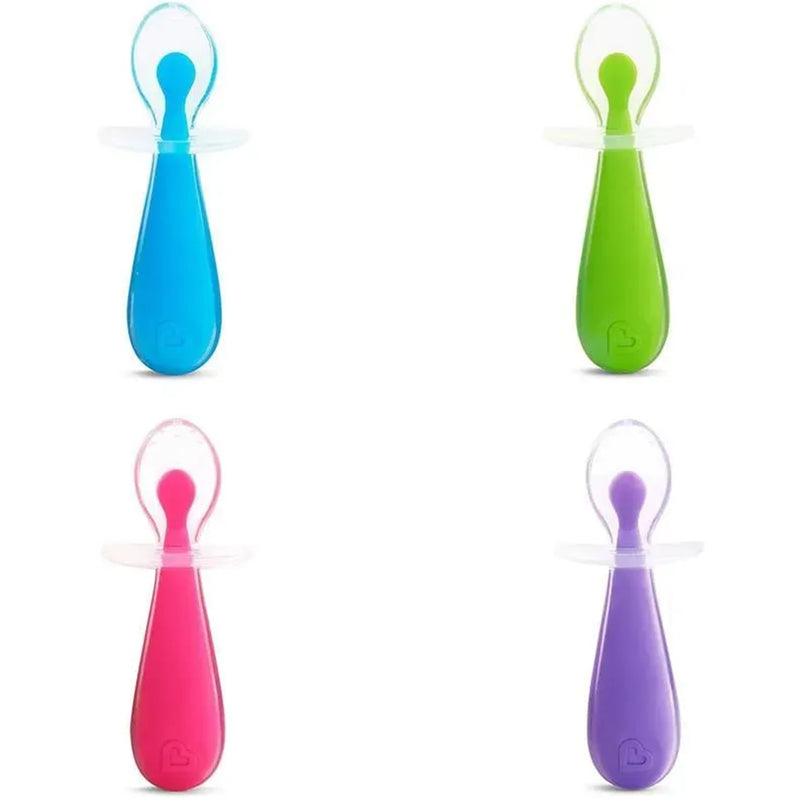 Munchkin Gentle Scoop Silicone Training Spoons 2pk Blue/Green