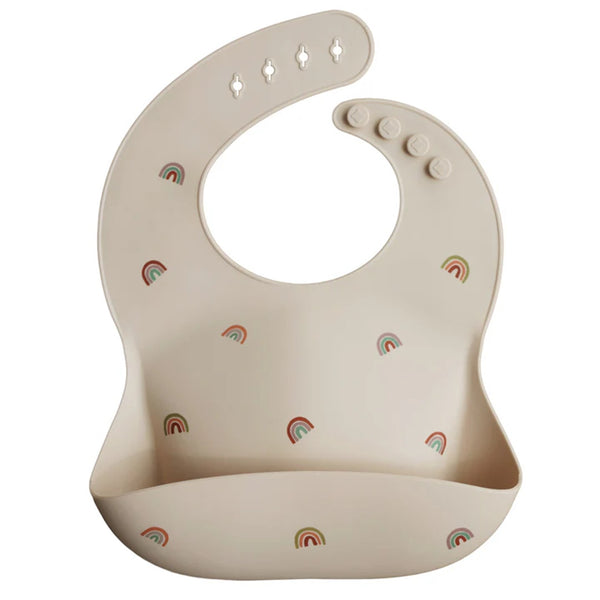 Mushie Silicone Baby Bib Rainbows