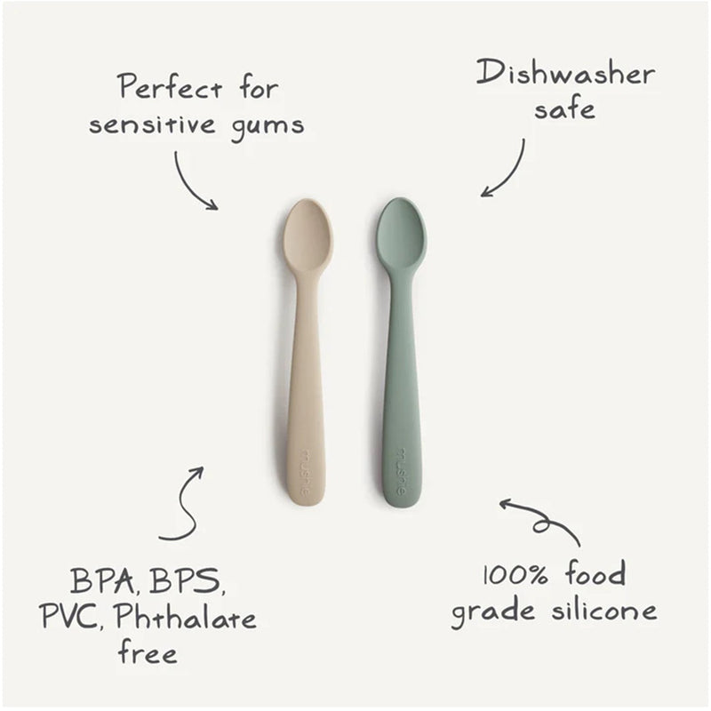 Mushie Silicone Feeding Spoons (Soft Lilac) 2-Pack