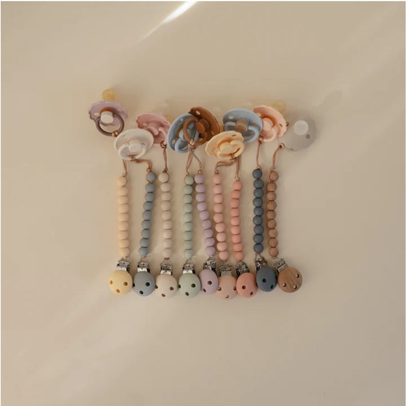 Mushie Silicone Pacifier Clip | Hera Blush