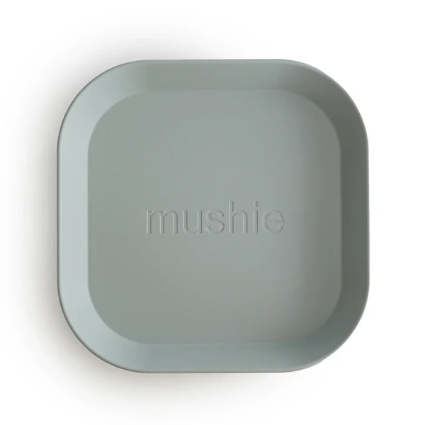 Mushie Square Dinnerware Plates Set of 2 - Sage