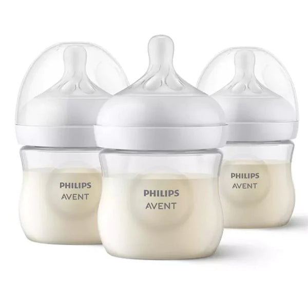 Avent Natural Baby Bottle With Natural Response Nipple 3 Pk- Clear 4 Oz