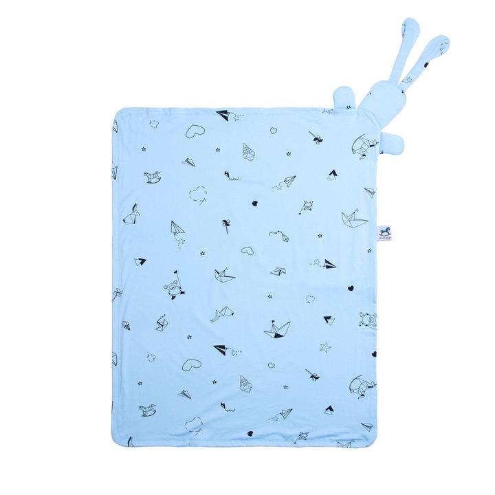 Gootoosh Organic Bunny Blanket Blue Origami