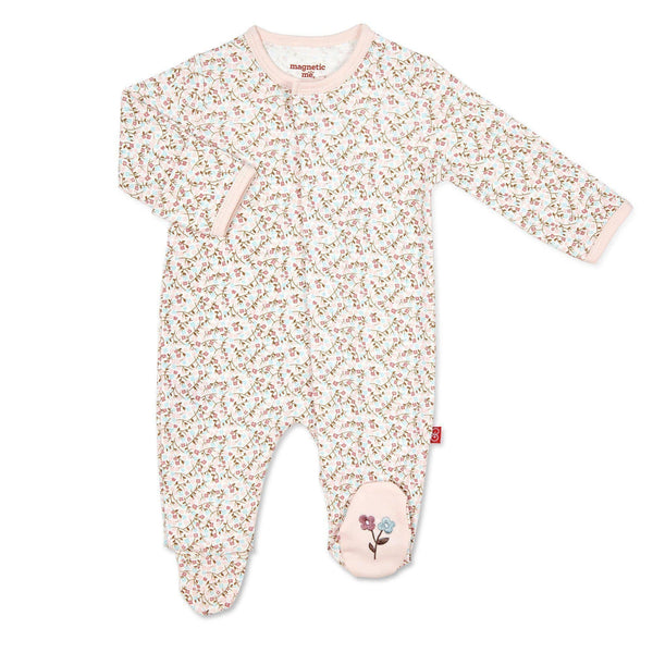 Magnetic Me Organic Cotton Magnetic Footie - Bedforf Floral