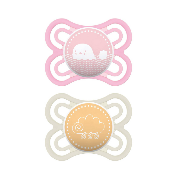 Mam Perfect Pacifier, 0-6 Months, Double Packs Girl.