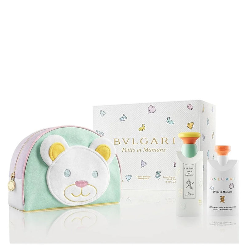 Bvlgari Petit Et Maman 3 Piece Eau de Toilette Lotion & Pouch Set