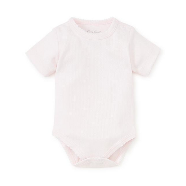 Kissy Kissy Pointelle Short Sleeve Bodysuit Pink